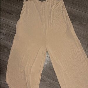 Beige Wide-Leg Romper